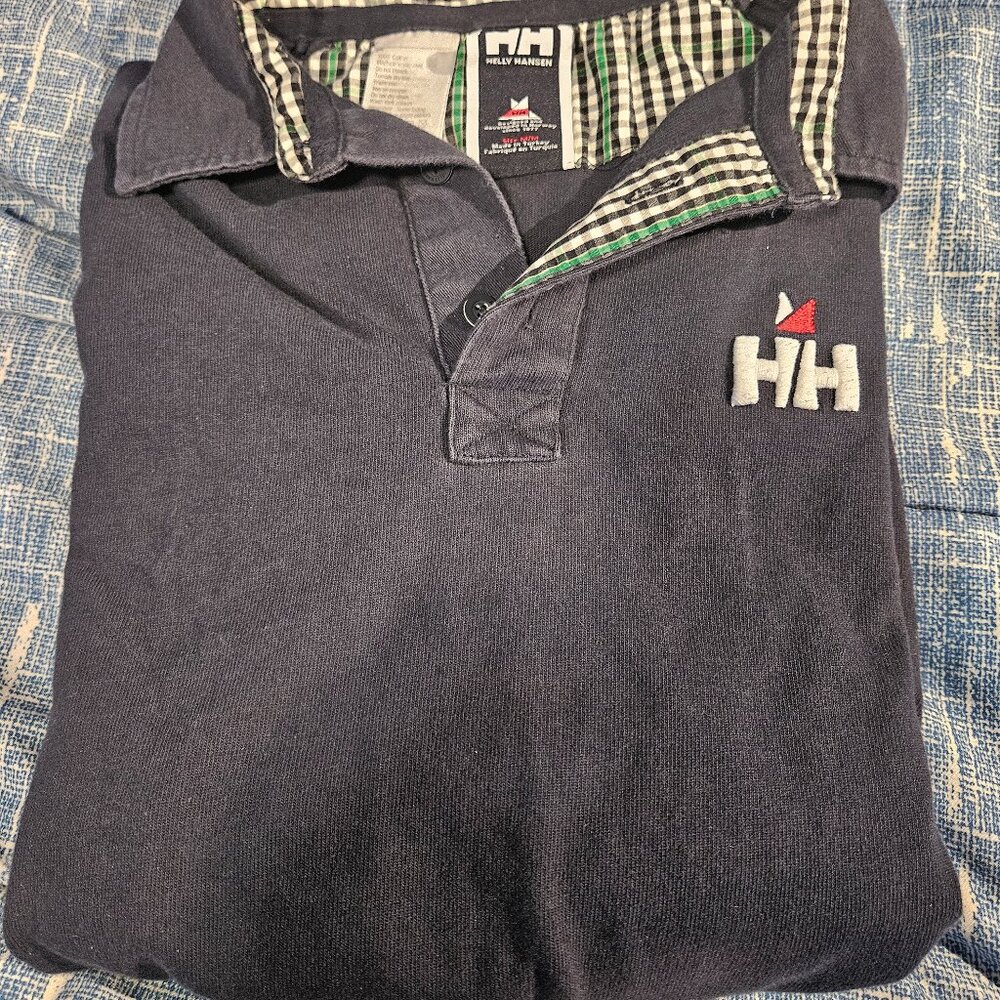 HELLY HANSON LONG SLEEVE POLO BLACK SIZE MD.